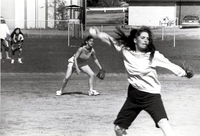 Woman's baseball game at Creighton Sportex