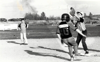 Kids baseball action