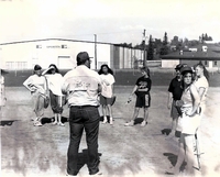 Woman's baseball game at Creighton Sportex