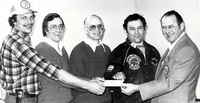 presented cheque by Lions Club Roger Poirie