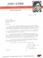 November 1986, letter from Mr. Jerry Storie