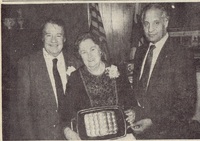 March 1983 from left to right: Mr. Earl Watson with his wife Noreen receives engraved plaque