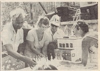 August 14, 1983 birthday cake in the shape of "50" 