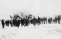 Group with Flags may be at Bakers Narrows Airport - no date