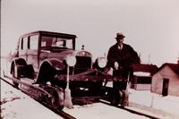 Sedan Modified to Use Railroad Tracks 1929 (May be "Big Pants" Mclean)