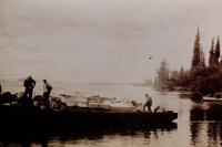 Barge Loaded with Supplies Heading for Flin Flon 1927