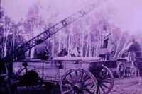 Horse Drawn Wagons With Drag Line Loading Gravel 1929