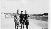 First Skating Rink On FF Lake Mrs Hone, & Mrs. Burke