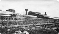 1930 Looking South East over Open Pit Approach Tracks and the Mill