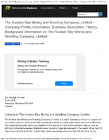 History of Hudson Bay Mining and Smelting