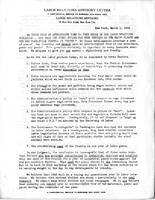 1946 Labour Relation Advisory Letter