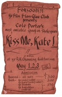 1975 Kiss Me Kate Poster advertising "Kiss Me Kate 1975"