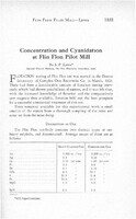 Concentration and Cyanidation at the Flin Flon Pilot Mill