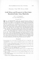 Gold Mines and Prospects in Rice Lake - Beresford Lake Area Manitoba 
