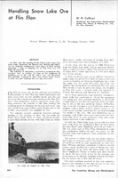 Handling Snow Lake Ore at Flin Flon 