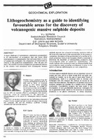 Lithogeochemistry for the Discovery of Volcanogeic Massive Sulphide Deposits 