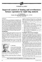  Control of Fuming and Reverbeeratory Furnace by Rapid Slag Analysis 