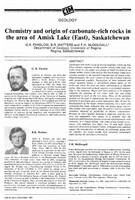 Chemistry and Origin of Carbonate-rich Rocks of Amisk Lake (East),