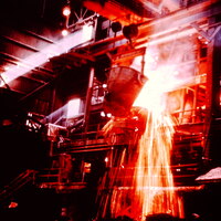  Pouring Slag Into Reverb Slag Launder 1975