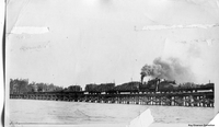 Laying rails on the Channing Bridge C 1928