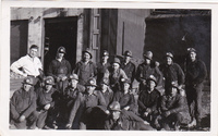 Group of unidentified Miners outside North Main Shaft