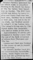 Stock Car Racing and Demolition Derby - Mentions Bernies Service
