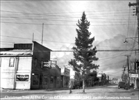 Christmas Tree at the Corner of Main and Third Ave 1949