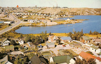 View of Flin Flon Looking West Acrosss Ross Lake Island