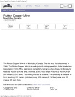 Ruttan Copper Mine In Manitoba, Canada 