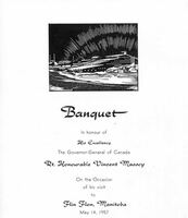 1957 Banquet For Rt Honourable Vincent Massey