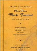 1959 Flin Flon Music Festival Program