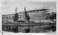 View of the Mill under Construction C 1929 Flin Flon Lake not yet drained.