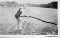 George Rone Log Rolling - no date no location possibly Hapnot Lake 1930