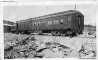 Passenger Train at Mile 87 beside the completed Machine Shop. Likely C 1929