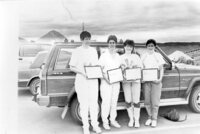 Nurses who were presented certificates for surviving an accident