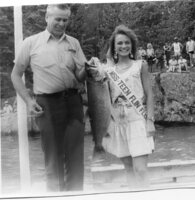 Trout Festival Chairman Gene Kostichuk and Miss Teen Flin Flon 1990 Marcie Black