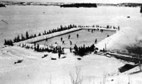 Boys on Outdorr Rink In Flin Flon