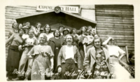 Women Blocking Entracne to Polling Booth in Community Hall 1934 Strike