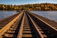 Train Bridge Crossing the Lake