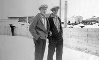 The Two Senko Brothers Flin Flon 1930 On The Skating Rink North of the Machine Ship