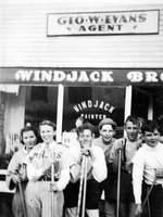 Group of friends, with Robert Roche (third from the left).