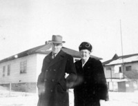 Maurice A. and Enid Roche, near the Company Cottages.