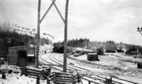 Mile 6 "Power Siding" Arrow shows start of winter road to Island Falls 1929