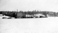 Linn Freight Swing with Extra Long Timbers on Island Falls Winter Road 1929