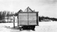 Wooden Water Tank- Perhaps used in icing the Roads 1929 Island Falls Haul