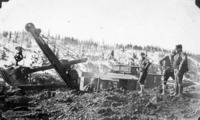1929/30 Marion 450 Loading fill onto side dump cars. Possibly part of Dam Construction L - R M. A. Roche, ?? , ??