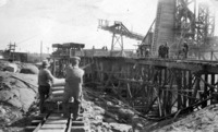 1929 Cement Bags on Trolley going to Cement Plant