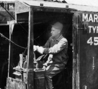 Close up of Marion type 450 Operator Possibly Harry Evans