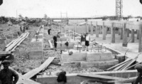 Mill Construction and Two Visitors C 1929