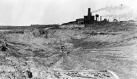 Early Open Pit removing Overburden From the South End C 1930